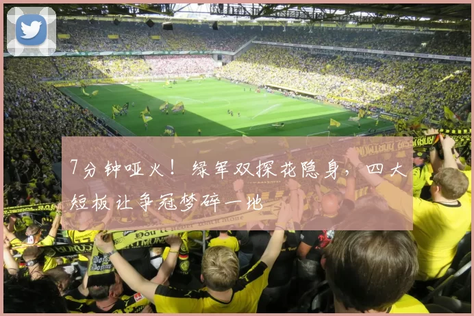 7分钟哑火！绿军双探花隐身，四大短板让争冠梦碎一地